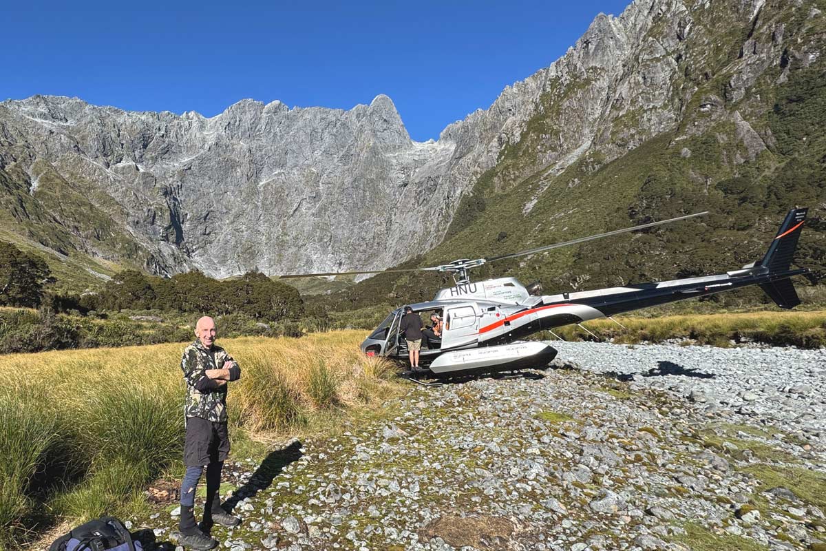 Volunteer Mike Butcher at the base of Kaipo Wall