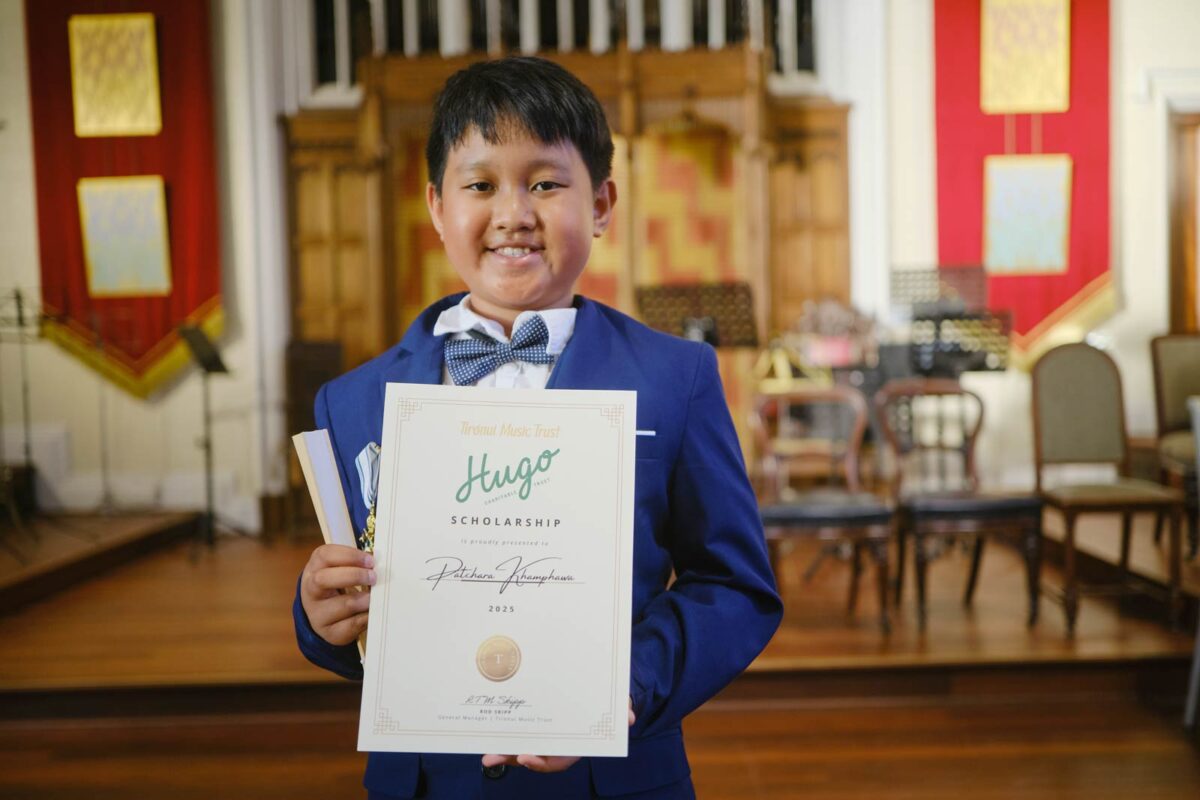Hugo Charitable Trust support will inspire increased ambition and love of music for these tamariki and their whānau. The three scholarship recipients are: Patchara Khamphawa (violin) Patchara started learning the violin just over 2 years ago, and has made exceptional progress. He has already passed Grade 4 Violin, playing at a level equivalent to Year 12 – NCEA Level 2 at the end of primary school. Samaira Ahmed (violin) Having recently finished at Papatoetoe Central School, Samaira is a student who loves exploring the different sound world that the violin can create. She has made rapid progress on the violin, also reaching Grade 4 and is excited by the new opportunities the Hugo Charitable Trust Scholarship will bring. Moriyyah Talamaivao-Tagaloamatua (viola) Music plays an important part in the family life of Moriyyah. She enjoys the expressive sound of the viola, and her determination to succeed will undoubtedly stand her in good stead as she takes her musicianship and playing to the next level through her scholarship.